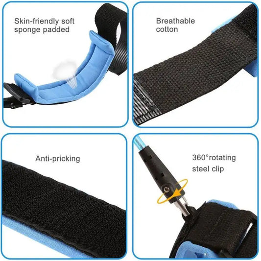 Anti Lost Child Lock | Anti-Lost Wrist Link - Baby Child Anti Lost Wrist Link Safety Harness Strap Hand Belt Band For Toddlers Wristband For Kids Loss Best For Umrah And Hajj, Travelling Purpose,Safe Secure (Random Color)