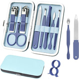 Premium Manicure & Pedicure Kit – Stainless Steel Nail Clippers Set With Grooming Tools For Hand, Foot & Facial Care – Travel Case Included ( 10 PCS Creative Smiley Nail Tool Set )