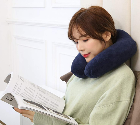 Imported U Shaped Pillows For Sleeping - Portable Travel Neck Pillows For Adults - Neck Pillow For Flight, Car & Home - Random Color ( Multi Design)