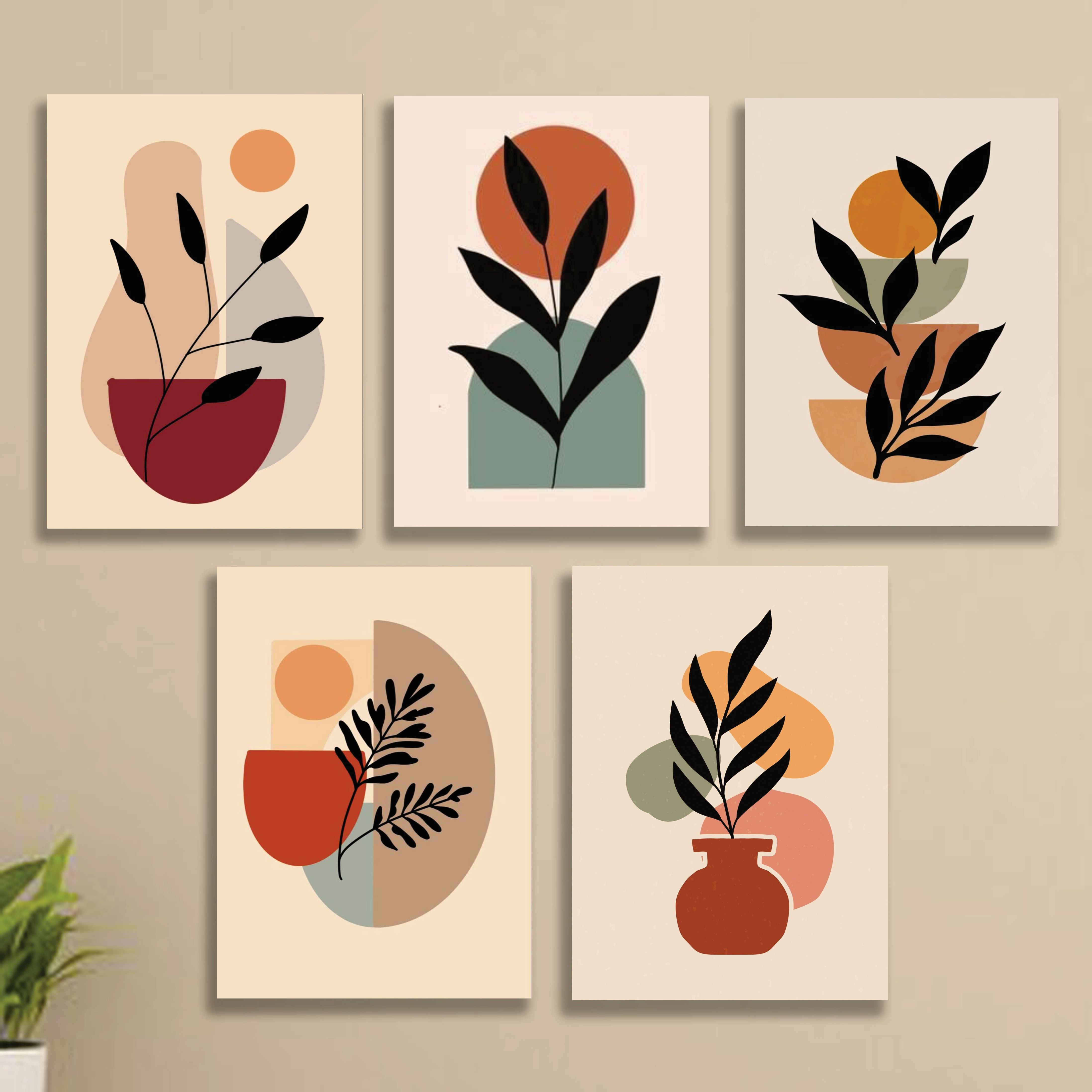 Set Of 5 Premium Wall Art Photo Tiles – Modern Home Decor Sets 8x11