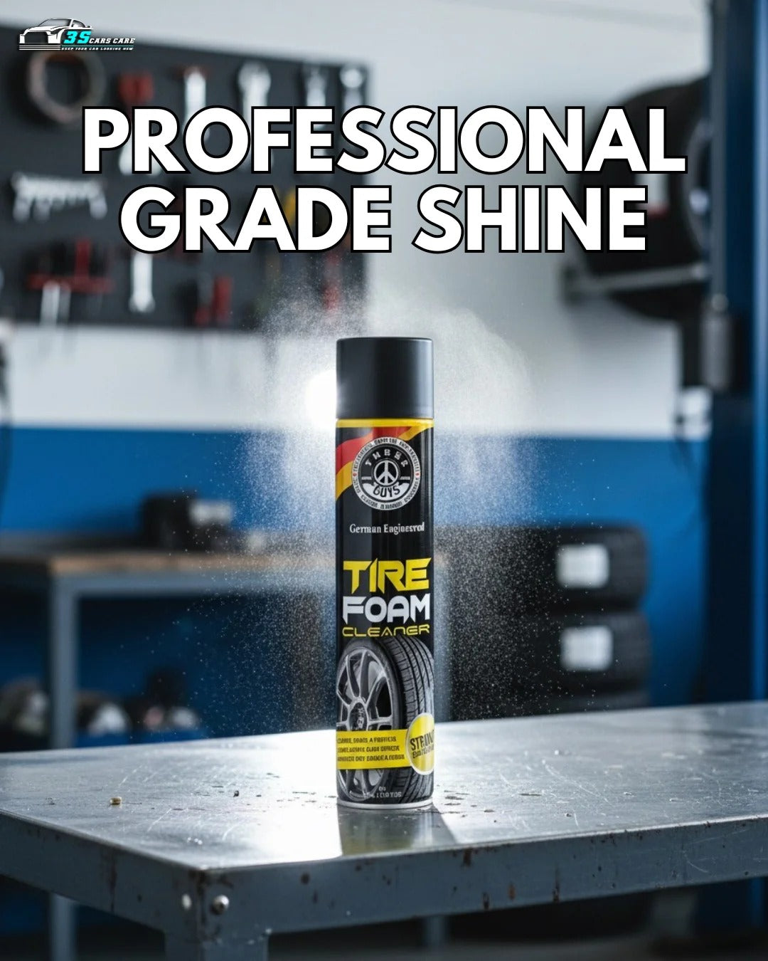 Tire Foam Cleaner – Clean, Shine And Protect | THREE GUYS | German Engineered (650ML)
