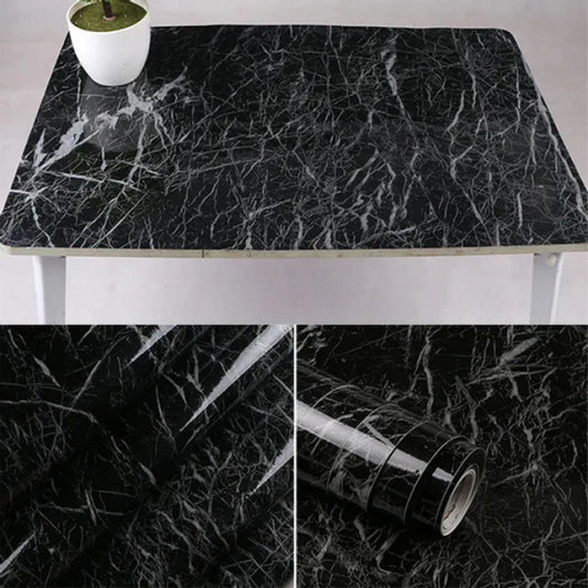 Deal (Pack Of 2 )Self Adhesive Sheet For Kitchen / Waterproof Anti Oil & Heat Resistant Wallpaper Sheet (Black And White)Size 45×200