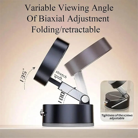 Double-Sided Vacuum Magnetic Phone Holder – Adjustable Foldable Rotating Suction Mount (Black)