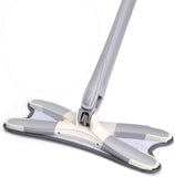 Rotating X Mop Flat Microfiber Floor Mop With 360° Squeeze System And Replaceable Cloth Heads