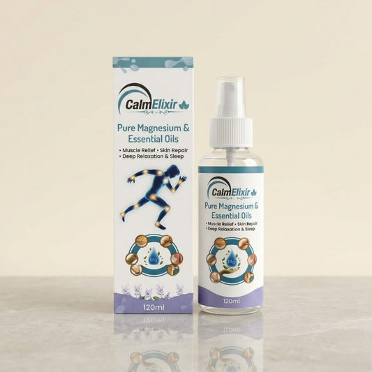 CalmElixir Magnesium Spray With Essential Oils For Muscle Relief Skin Repair Relaxation 120ml
