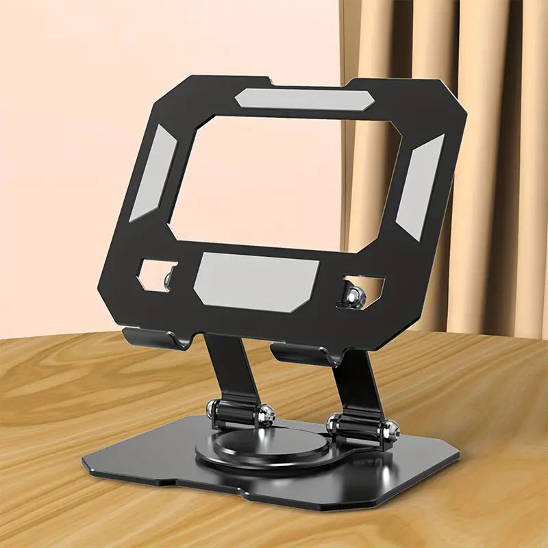 360° Rotating Metal Tablet & Mobile - Adjustable, Foldable, And Portable Desk Mount With Cooling Design For Phones, Tablets, And Small Devices, Device Cooling Stand | Stainless Steel Stand, Tablet Holder Stand - Random Color