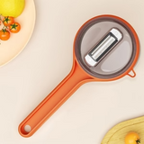 Multi‑Functional Vegetable & Fruit Peeler | With Integrated Storage Container | Easy Kitchen Tool - 7 Inches (Random Colour)