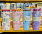 1200ml Stainless Steel Stanley Tumbler Glossy Marble Shades | Premium Vacuum Insulated Travel Mug | Leakproof Cup For Hot And Cold Drinks (Random Color)