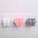 1 Pc Mop And Broom Self Adhesive Holder Wall Mount Magic Hanger Organizer Cleaning Tools Storage Mop Rack (Random Color)