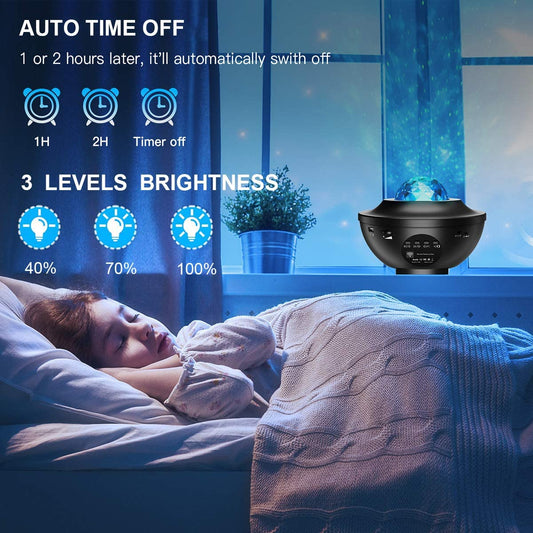 Colorful Starry Sky Galaxy Projector Nightlight Child Bluetooth USB Music Player Star Night Light Romantic Projection Lamp Gifts(With Remote )
