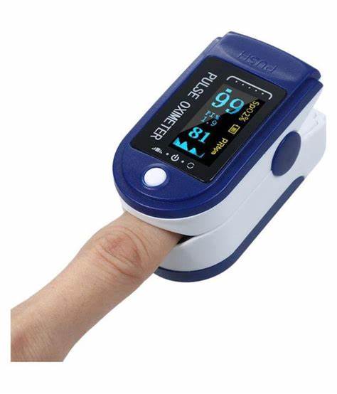 Pulse Oximeter Fingertip Monit Blood Oxygen Saturation (SpO2) And Pulse Rate Monitors- Portable Single Color LED Display [Battery Included]