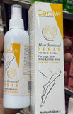 Yellow CeraVe Hair Removal Spray - Gentle Body Hair Eliminator Smooth Skin Depilatory Formula Easy Spray Skincare Product For Men And Women - 150ML