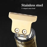 Vintage T9 Metal Body Hair Trimmer For Men – USB Rechargeable Professional Hair Clipper | Precision Beard, Hair & Detailing Grooming Tool