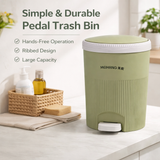 Royal Round Garbage Bin With Pedal - Standard Size Trash Can With Lid For Kitchen, Bathroom & Office