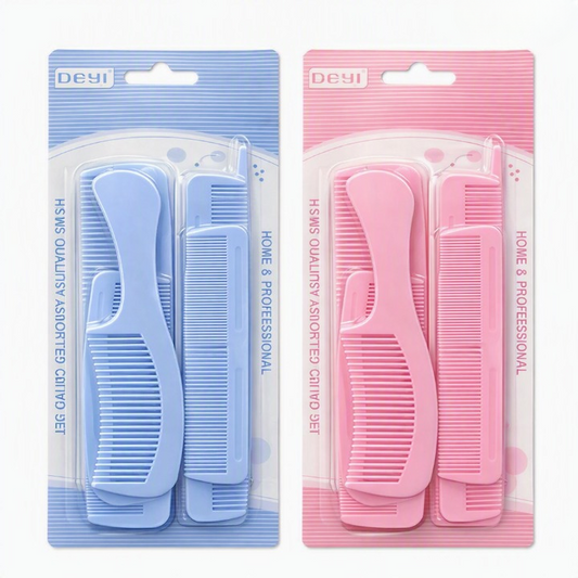 6 Pcs Hair Comb Set – Assorted Hair Styling & Detangling Combs For Women, Girls & Daily Hair Care - Multicolor