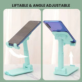 Adjustable Desktop Phone Holder Stand – Universal Mobile Stand With Angle & Height Adjustment | Foldable Anti-Slip Cell Phone Holder For All Smartphones
