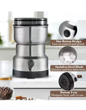Electric Stainless Steel Coffee & Masala Grinder Machine – Multipurpose Spice, Dry Fruit & Herb Grinder