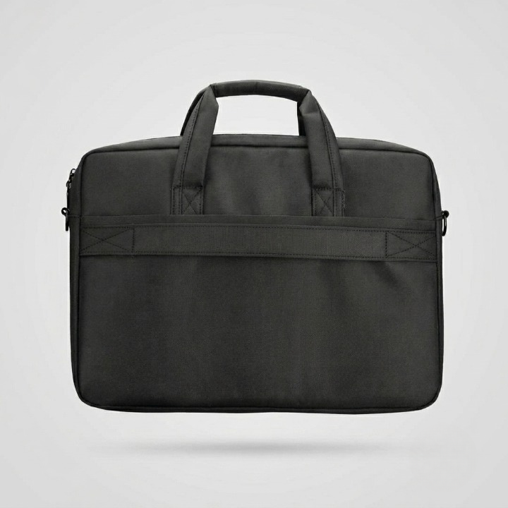 Premium 17-Inch Oxford Fabric Laptop Bag – Spacious Plain Black Waterproof Office Messenger Briefcase