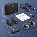 K13 Type-C ANC Dual Wireless Lavalier Microphone - Plug And Play System With 1 Receiver And 2 Microphones For Android Devices