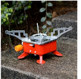 Mini Portable Square Stove For Backpacking Hiking Windproof Burner Camping Stove Foldable Stove For Outdoor Picnic (Without Gas Bottle)
