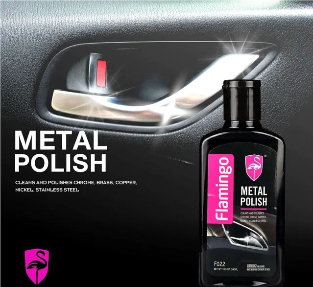 Flamingo Metal Polish 300ML – Multi-Surface Metal Cleaner & Shine Restorer For Chrome, Brass, Copper & Stainless Steel