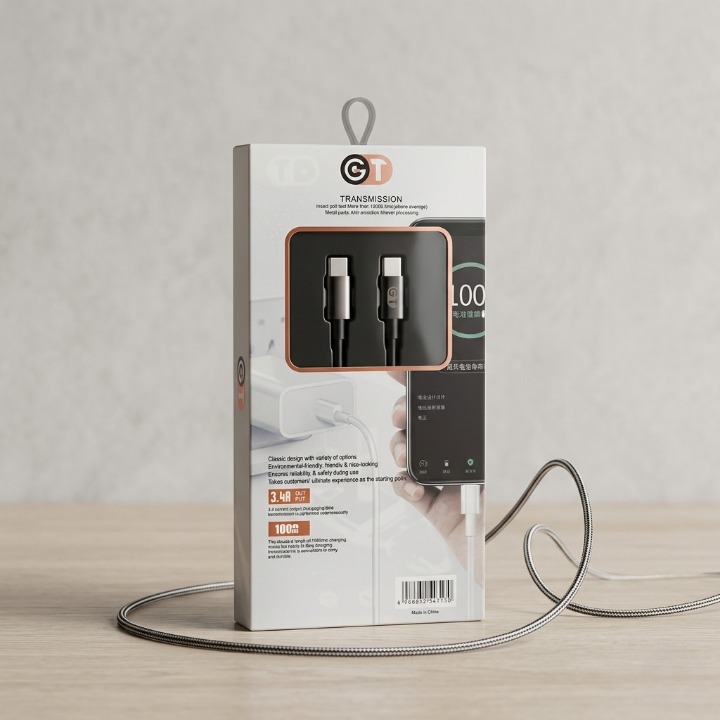 GT Type C To Type C Fast Charging Cable High Speed USB-C Data Cable