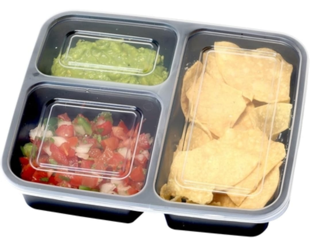 1Pc SimpleHouseware 3-Compartment Meal Prep Containers, 36 Oz, Food-Grade, BPA-Free