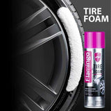 Flamingo Tire Foam Cleaner 650ML | No-Wipe Tire Shine Foam Spray | Cleans, Protects & Restores Tire Gloss | UV Protection