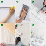 3d Wall Sticker White Brick Sheet | Bedroom Home Decor Waterproof Self Adhesive Living Room Wallpaper(70×77 Cm)