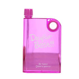 A5 Flat Water Bottle Slim Notebook Style Reusable Water Bottle (420ML) - Drinkware Accessory Designed For Hydration (Random Color)