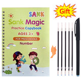 Pack Of 4 Pcs With 5 Refill Copybooks Pen Magic Copy Book Free Wiping Children's Kid Writing Sticker Practice Copybook For Calligraphy