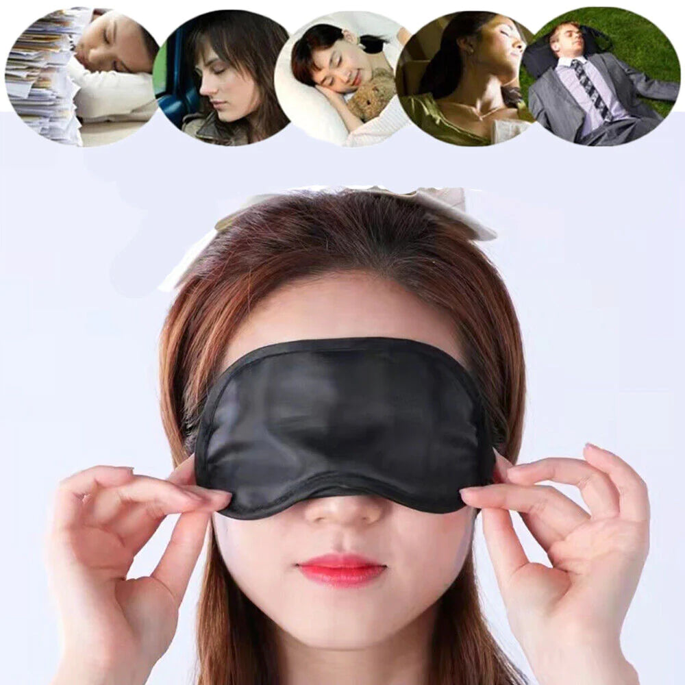 1 PC SLEEP MASK NATURAL SLEEPING EYE MASK EYESHADE COVER SHADE EYE PATCH WOMEN MEN SOFT PORTABLE TRAVEL EYEPATCH(Random Color)