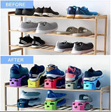 Pack Of 2 Double Layer Adjustable Shoe Bracket Storage Shoe Rack | 2 In 1 Foldable Shoe Holder Space Saving (Random Color)