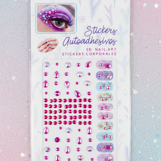 Temporary Tattoo For Women – Rhinestone Gems Face & Body Sticker | Self-Adhesive Crystal Makeup Decoration For Parties & Festivals (Random Design)