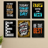 Set Of 6 Motivational Wall Art Wooden Phototile Frames For Wall Decor