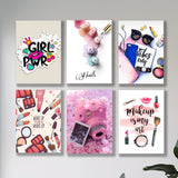 Set Of 6 Fashion & Empowerment Wall Art Frames – 8x11" MDF With Sticky Backing