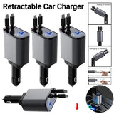 4 In 1 Car Charger 120W Retractable Design Without Light Durable Reliable Fast Charging Compact Practical Choice For Smartphones And Gadgets