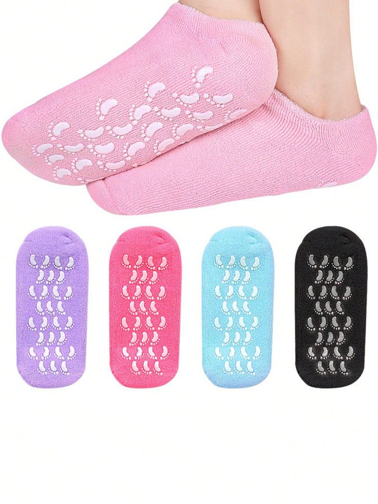 Spa Gel Moisturizing Socks Anti Slip Heel Care Socks For Dry & Cracked Feet – Multi Color
