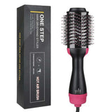 One Step Hot Air Brush 4 In 1 Hair Dryer, Straightener, Curler And Volumizer - Professional Styling Tool For Smooth Shiny Hair At Home