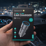 Sabawoon 18W Fast Charging Car Adapter – Dual USB Portable Car Charger