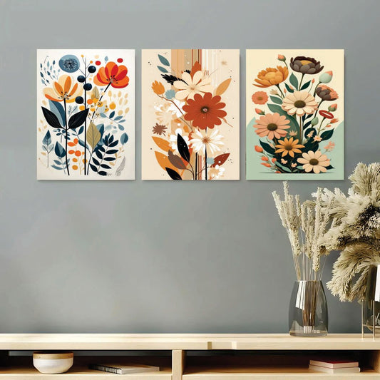 Set of 3 Premium Wall Art Photo Tiles – Modern Home Decor Sets  8x11