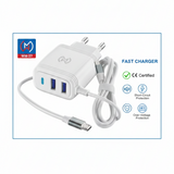 WM 27 3.1A Fast Micro USB Charger With Dual USB Ports – Cable & Adapter By WM