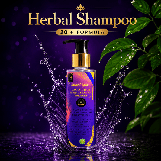 Instant Glow Herbal Shampoo 20+ Formula 150ml | Organic Herbal Hair Shampoo For Hair Growth & Hair Fall Control | Dandruff & Frizz Control | Scalp Nourishing Shampoo