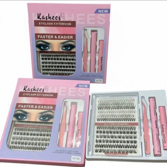 Kashee's 4 In 1 Permanent Eyelash Extension Set Professional Lash Kit | Mix Size
