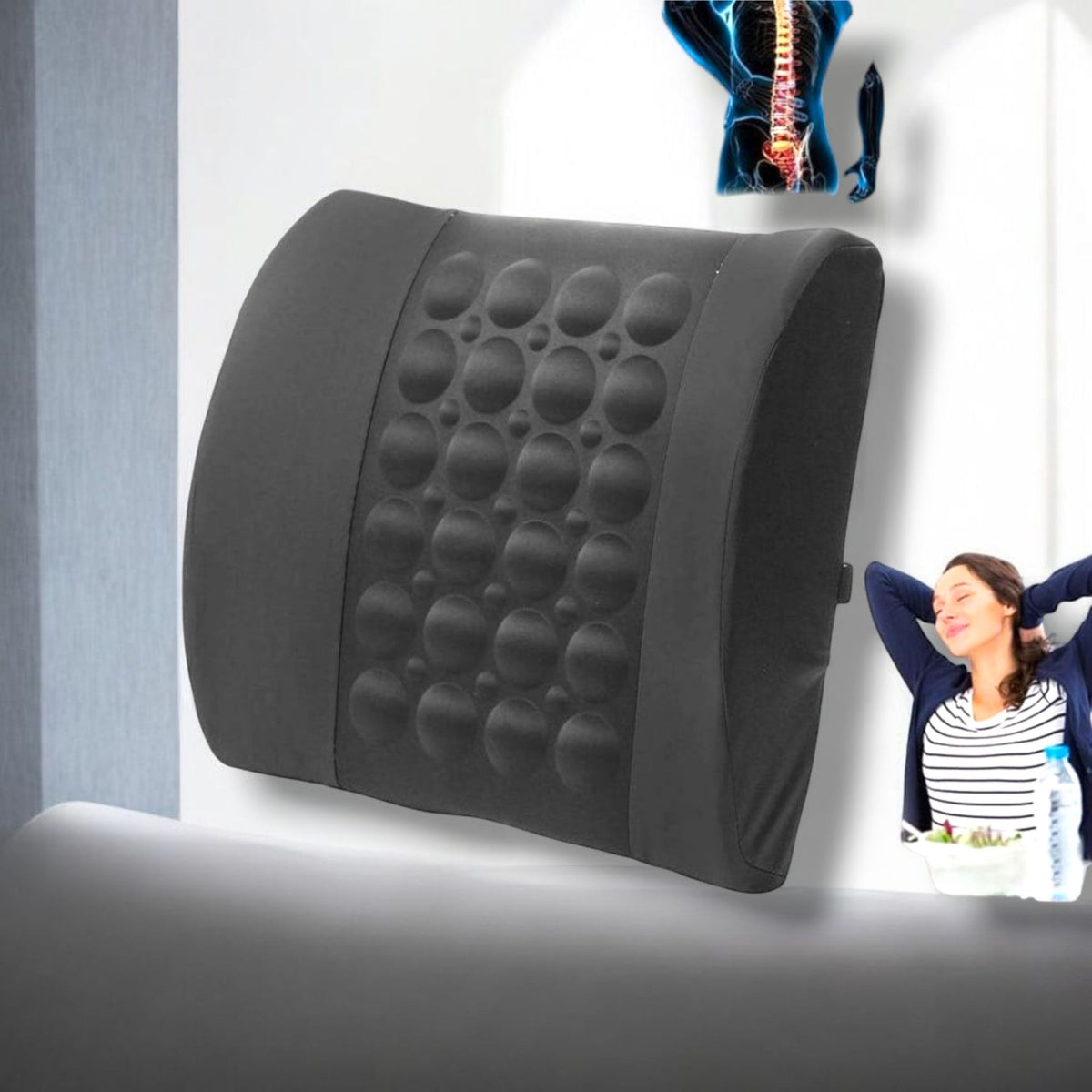 Car Seat Back Relief Lumbar Pain Back Support Pillow Headrest Waist Safety Chair Cushion For Auto Vehicle - High Quality
