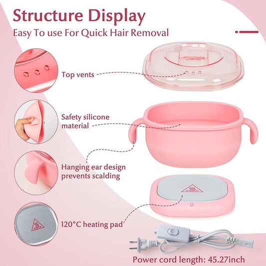 Portable Foldable 400ML Silicone Wax Warmer – Travel-Friendly Hair Removal Heater For Body & Spa Use | Random Color