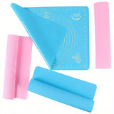 Silicone Baking Roti Mat With Measurements Heat Resistant | Non Stick Flour Rolling Mat | Baking Kneading Dough Pad Big Size (Random Color)