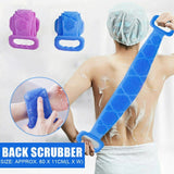 Single Side Silicone Bath Towel Scrubber – Soft Body Cleaning Brush - 27 Inch (Random Color)