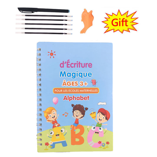 Pack Of 4 Pcs With 5 Refill Copybooks Pen Magic Copy Book Free Wiping Children's Kid Writing Sticker Practice Copybook For Calligraphy