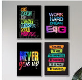 Set Of 4 Motivational Wall Art Wooden Phototile Frames For Wall Decor